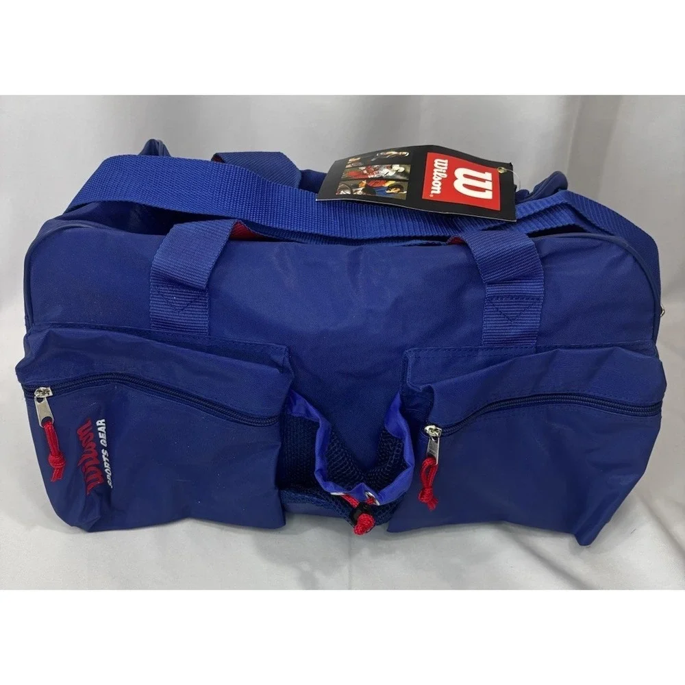 Wilson Vintage Duffle Bag Sports Gear Blue W/Original Tags- Multi Compartments